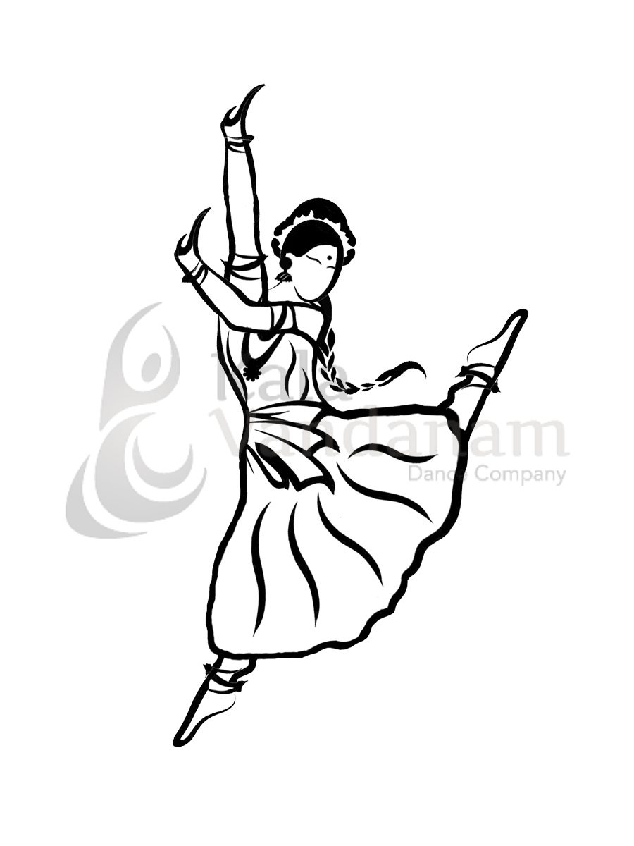 Illustration of indian kuchipudi dance form posters for the wall • posters  festival, music, form | myloview.com